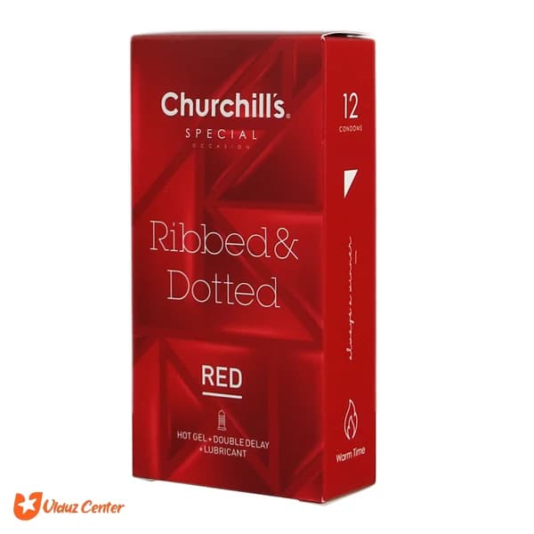 کاندوم خاردار تاخیری چرچیلز مدل RED بسته 12 عددی