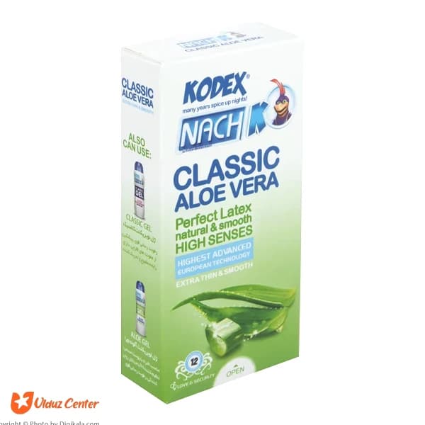 کاندوم حساس کودکس مدل Classic با رایحه آلوئه ورا بسته 12 عددی