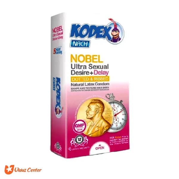 کاندوم تحریک کننده و تاخیری کودکس مدل Nobel بسته 12 عددی