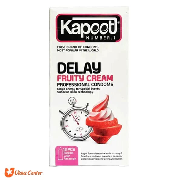کاندوم تاخیری میوه ای کاپوت مدل Delay Fruity cream بسته 12 عددی