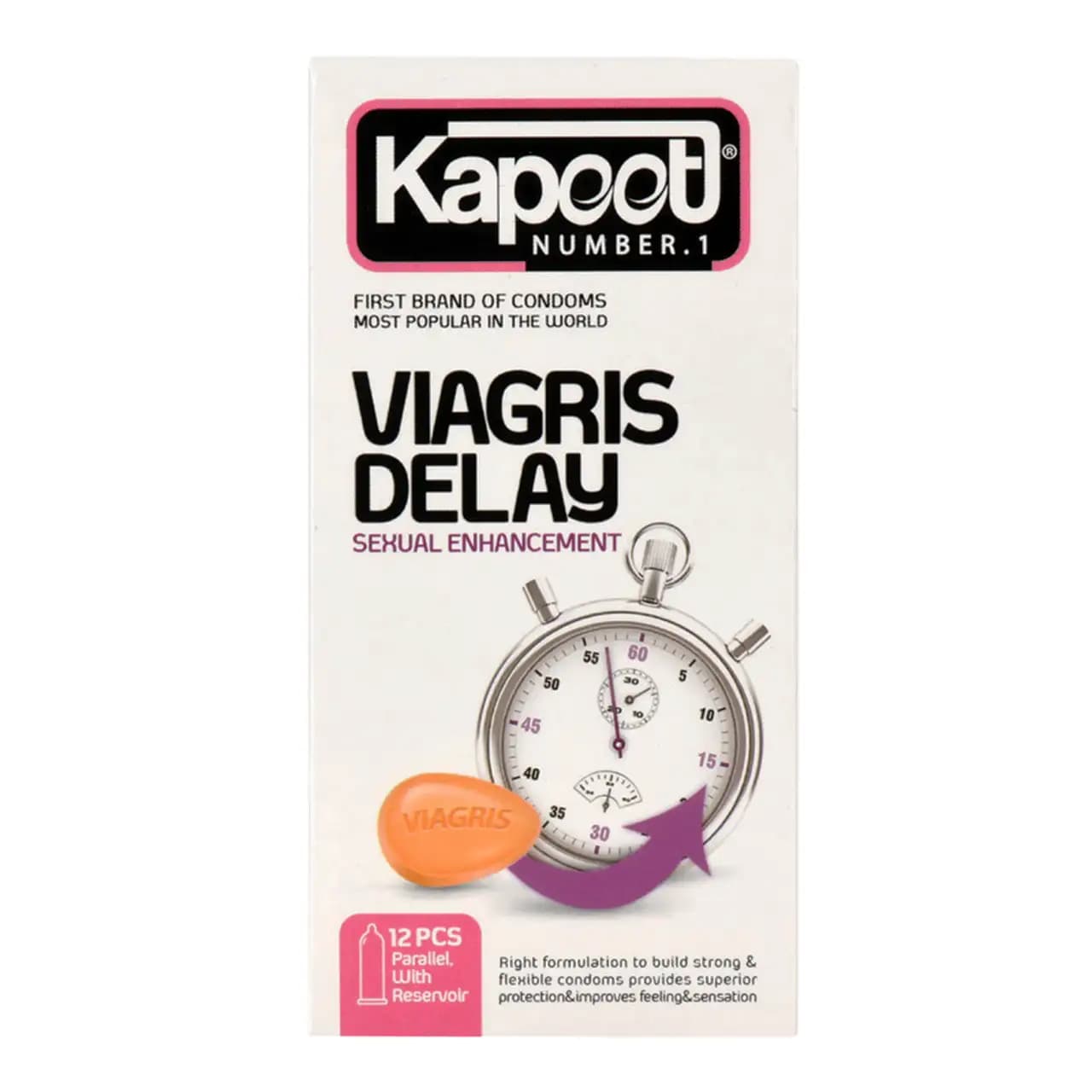 کاندوم تاخیری کاپوت مدل Viagris Delay بسته 12 عددی — تصویر ۲