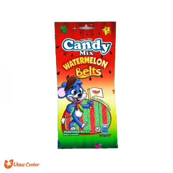 پاستیل نواری Candy Mix مدل Watermelon Belts وزن 85 گرم