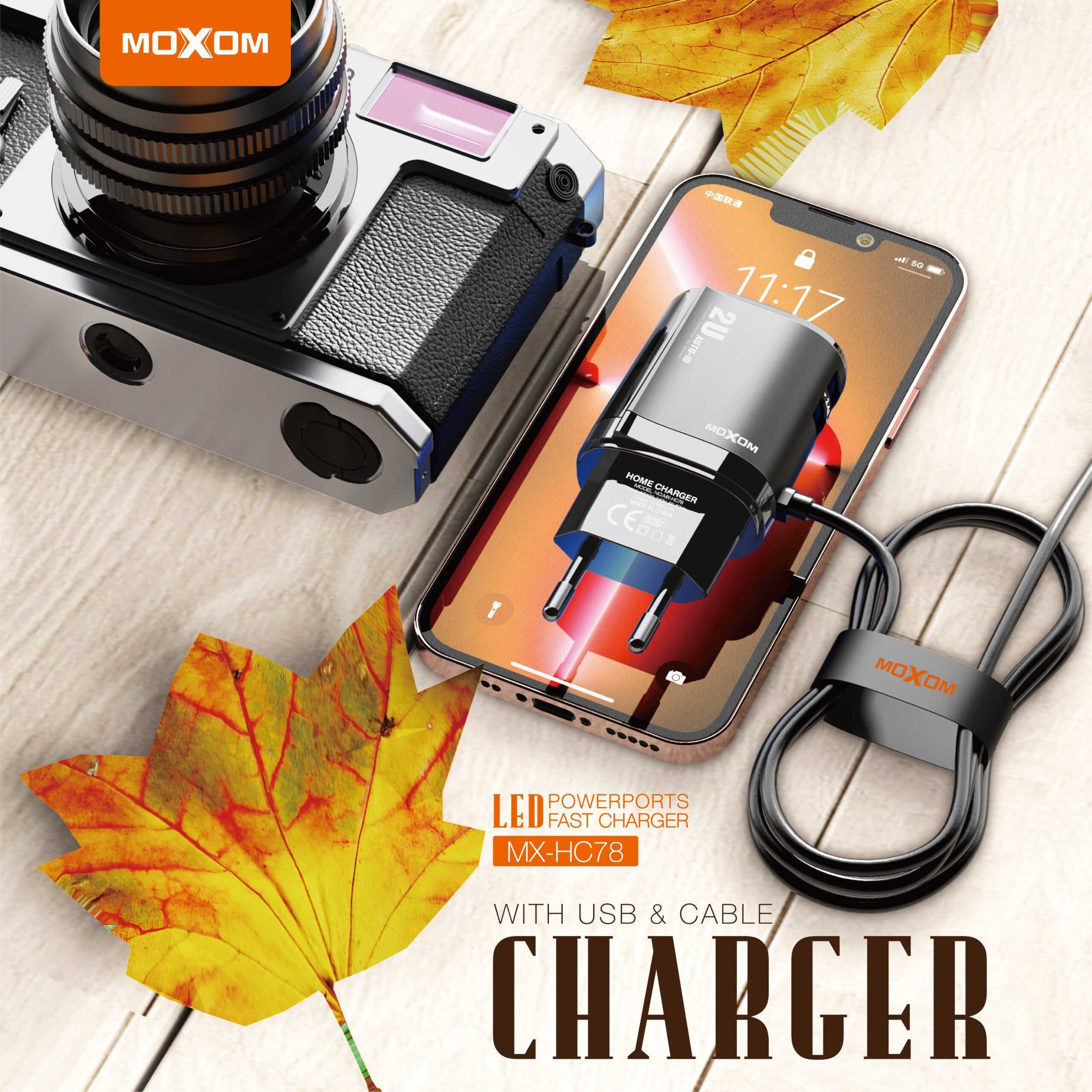 شارژر دیواری موکسوم با کابل لایتنینگ MX-HC78-IPHONE — تصویر ۳
