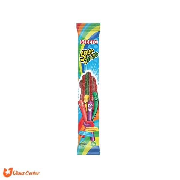 پاستیل ترش چند میوه ببتو مدل Sticks وزن 30 گرم