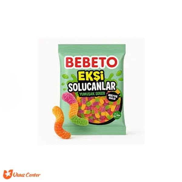 پاستیل میوه ای ببتو مدل Eksi solucanlar وزن 80 گرم