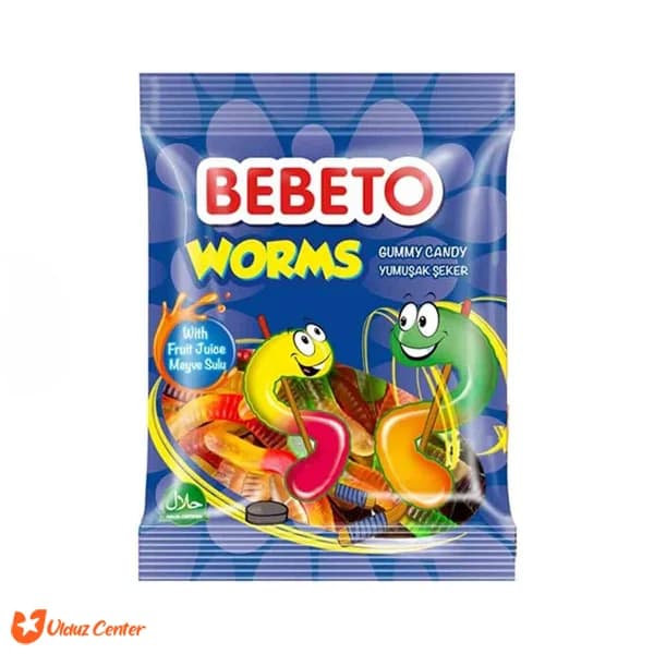 پاستیل میوه ای ببتو مدل Worms وزن 80 گرم