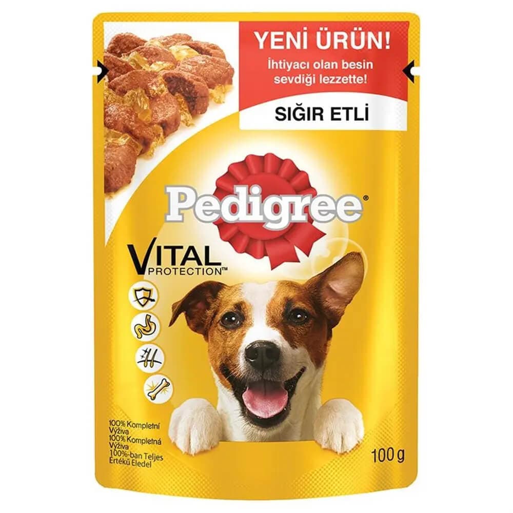 پوچ سگ بالغ پدیگری با طعم گوشت گاو و مرغ وزن 100 گرم — تصویر ۲