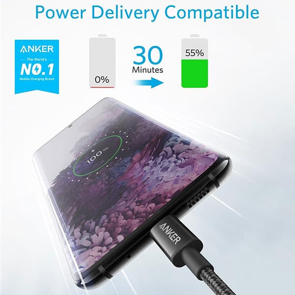 کابل شارژ USB-C To USB-C انکر مدل A8753H طول 1.8 متر — تصویر ۵