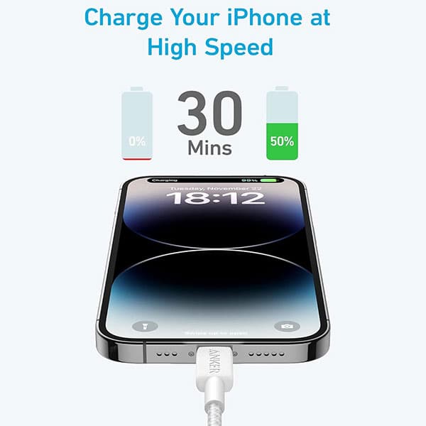 کابل شارژ USB-C to Lightning انکر مدل A81B6H21 — تصویر ۴