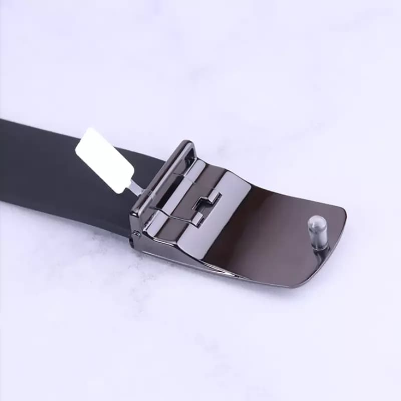 کمربند پلاکی چرم طبیعی مردانه مشکی Feragama — تصویر ۲