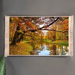 تابلو فرش طرح دریاچه پاییزی — تصویر ۲