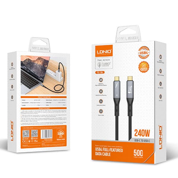 کابل شارژ الدینیو مدل TC-10c توان 240 وات — تصویر ۶