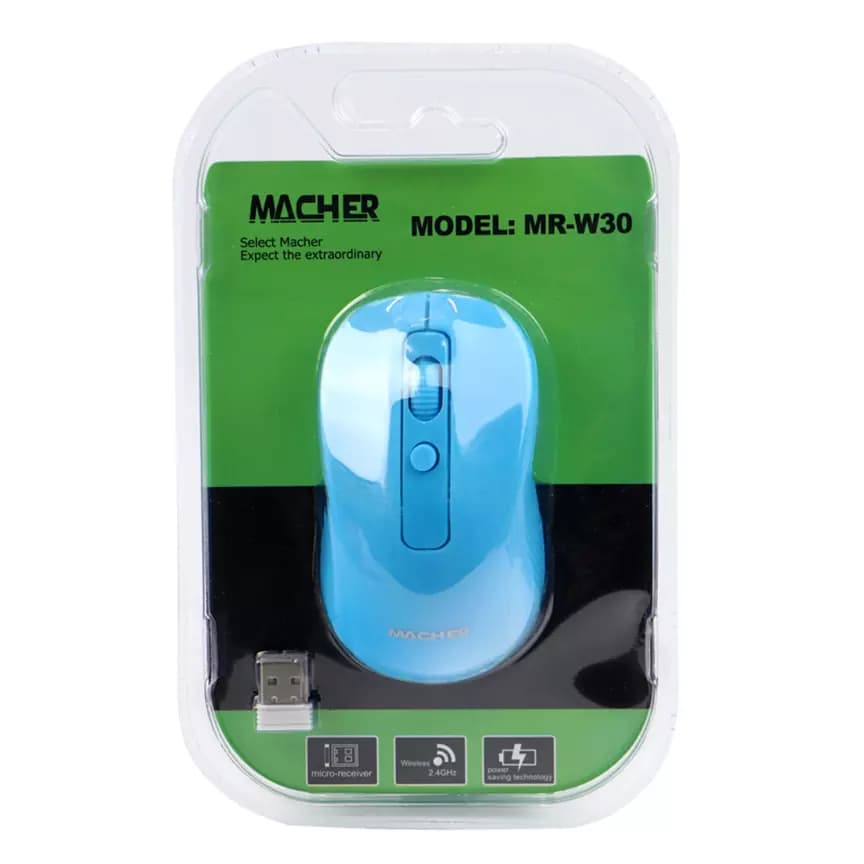 ماوس بی سیم ماچر مدل MR-W30 سبز — تصویر ۶