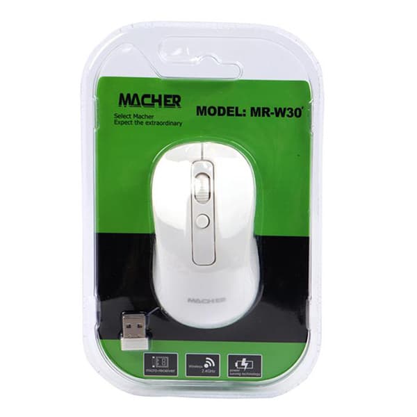 ماوس بی سیم ماچر مدل MR-W30 سبز — تصویر ۲