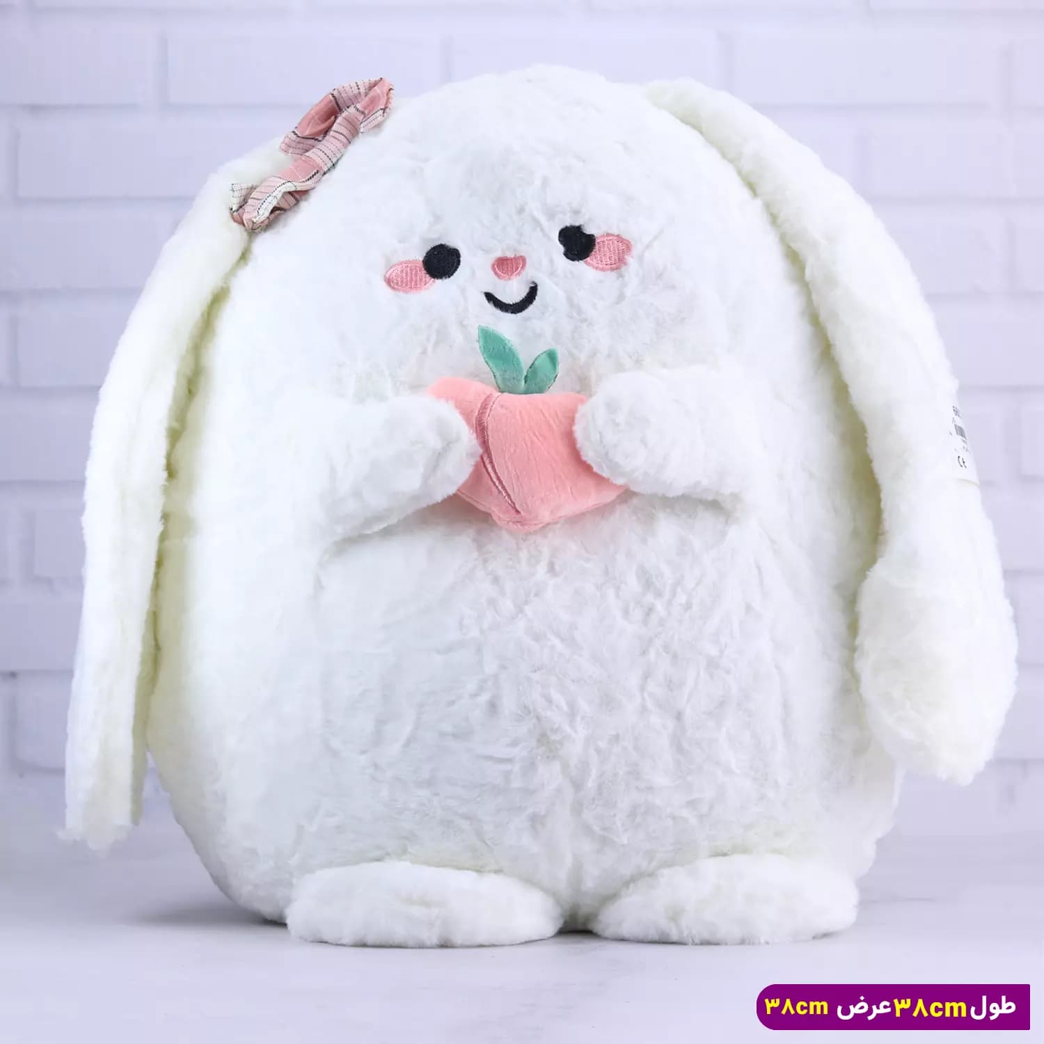 عروسک خرگوش سفید تپل بزرگ بالشی 6602/41 — تصویر ۴