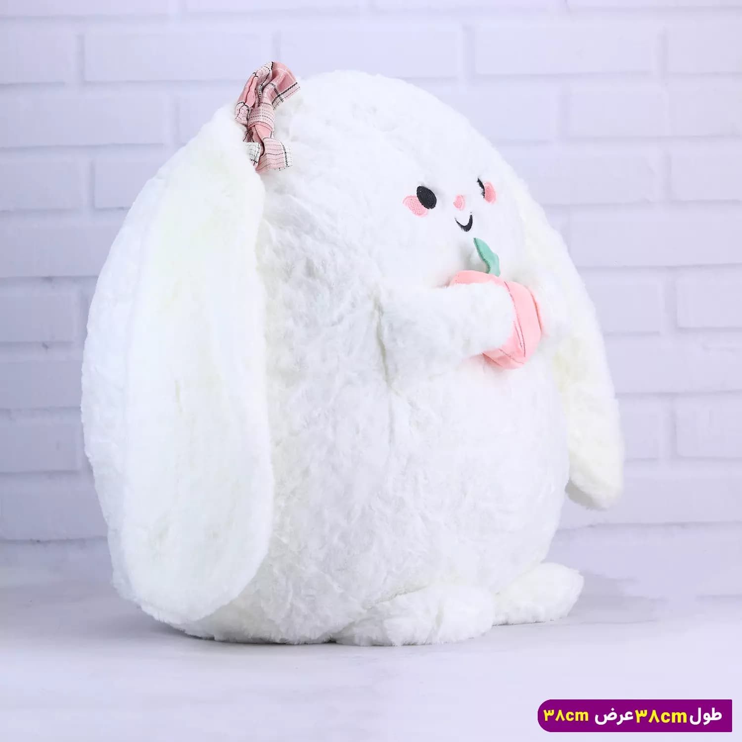 عروسک خرگوش سفید تپل بزرگ بالشی 6602/41 — تصویر ۲