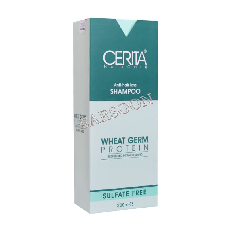 شامپو فاقد سولفات تقویت کننده مو جوانه گندم سریتا 200 میلی لیتر/ Cerita Wheat Germ Anti Hair Loos Sulfate Free Shampoo 200 ml — تصویر ۳