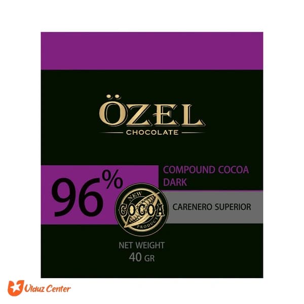 شکلات تلخ Ozel 96% وزن 40 گرم