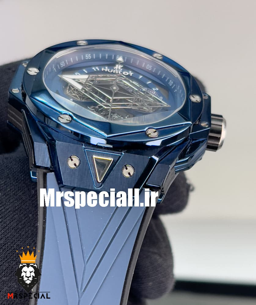 ساعت مچی مردانه هابلوت کهکشانی پشت شیشه ای HUBLOT Sang Bleu 020555 — تصویر ۵
