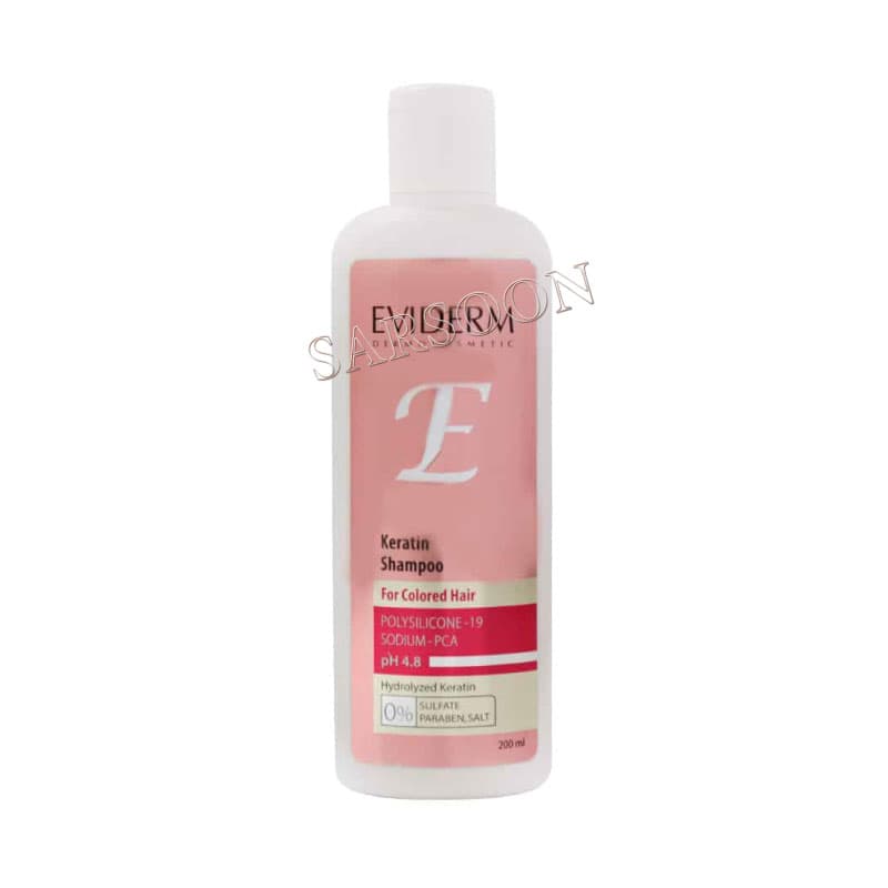 شامپو فاقد سولفات کراتینه مناسب موهای رنگ شده اویدرم 200 میلی لیتر/Eviderm Keratin Shampoo For Colored Hair 200 ml — تصویر ۳