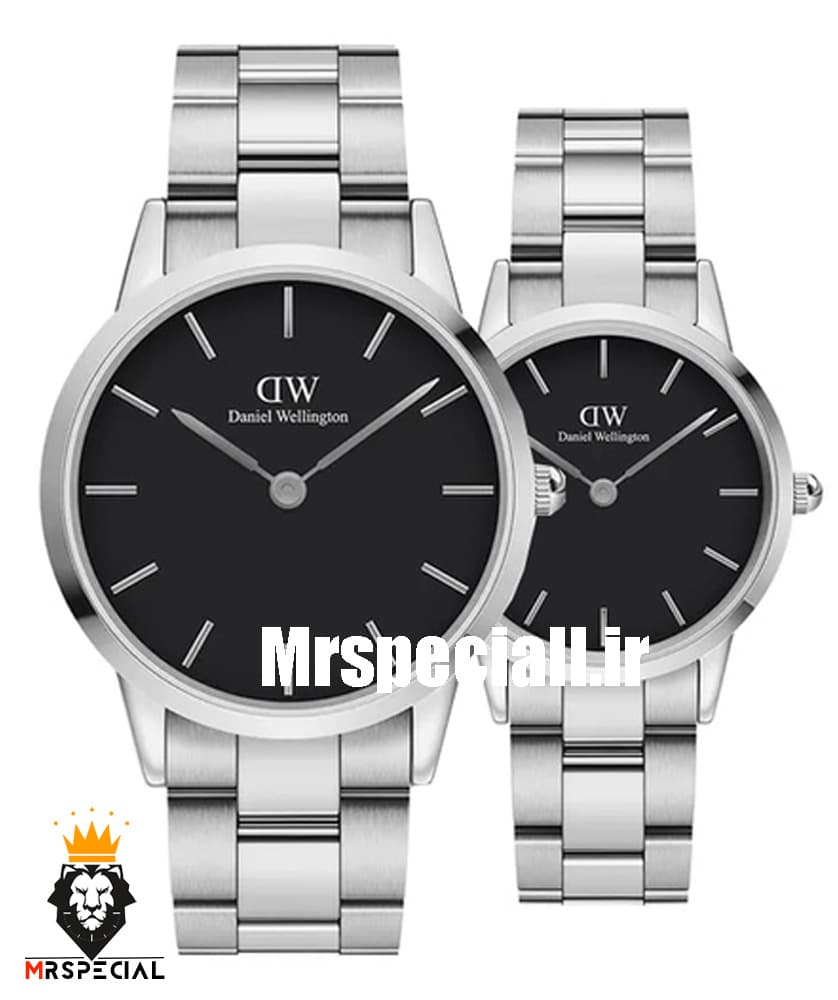 ساعت ست مردانه و زنانه دنیل ولینگتون استیل صفحه مشکی Daniel Wellington 020551