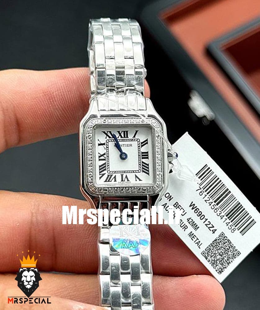 ساعت مچی زنانه کارتیه پنتر سایز اسمال قاب نگین CARTIER PANTHRE 020550 — تصویر ۳