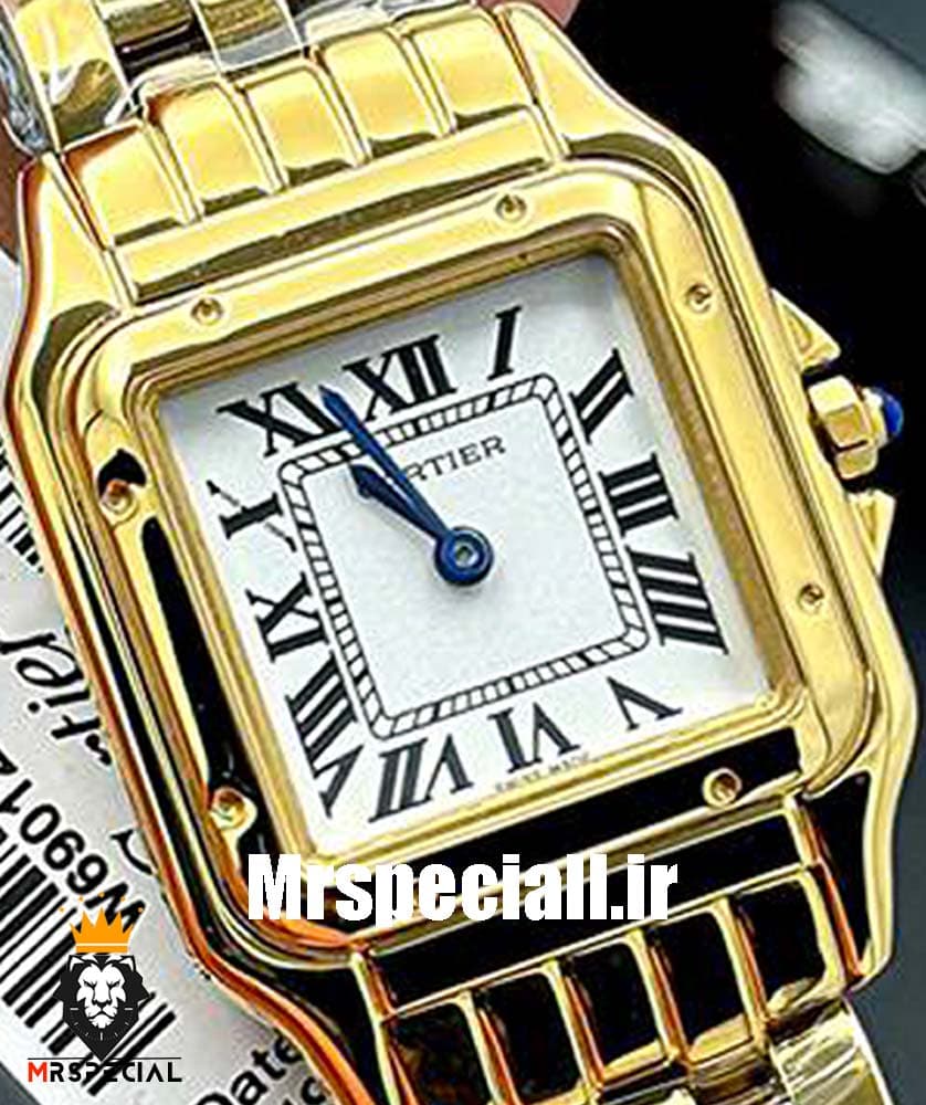 ساعت مچی زنانه کارتیه پنتر طلایی سایز مدیوم CARTIER PANTHRE 020548 — تصویر ۲