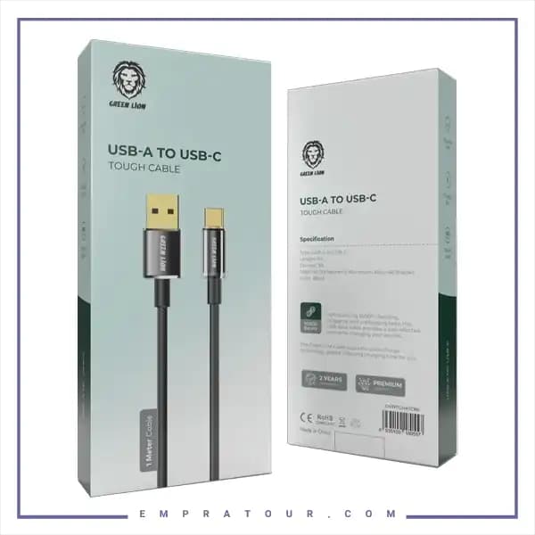 کابل شارژ تایپ سی 1 متر گرین لاین GNTPTGHATCBK