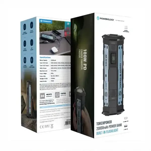 پاوربانک 20000 با چراغ قوه پاورولوژی PPBCHA91BK — تصویر ۱۰
