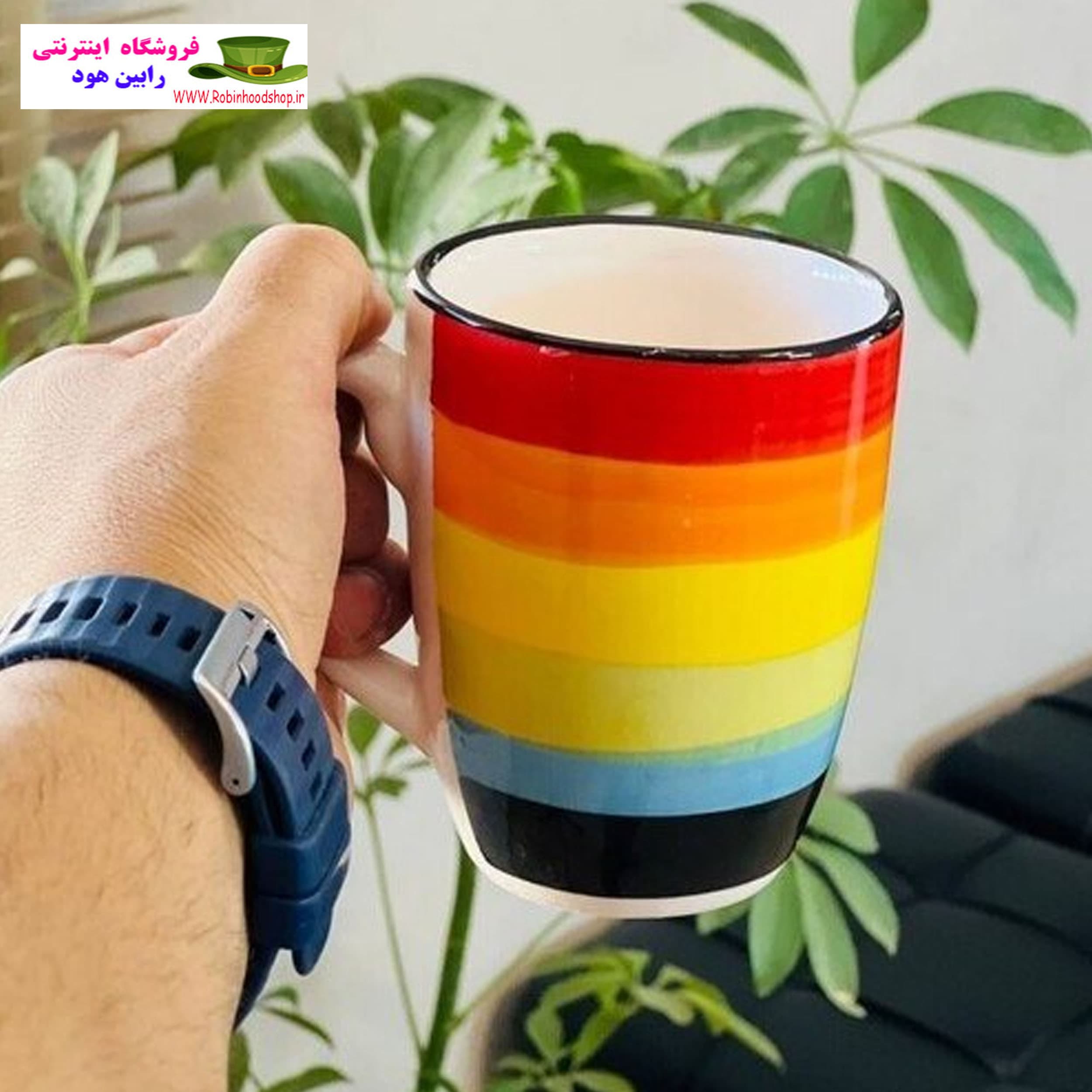 لیوان رنگین کمان سایز بزرگ
