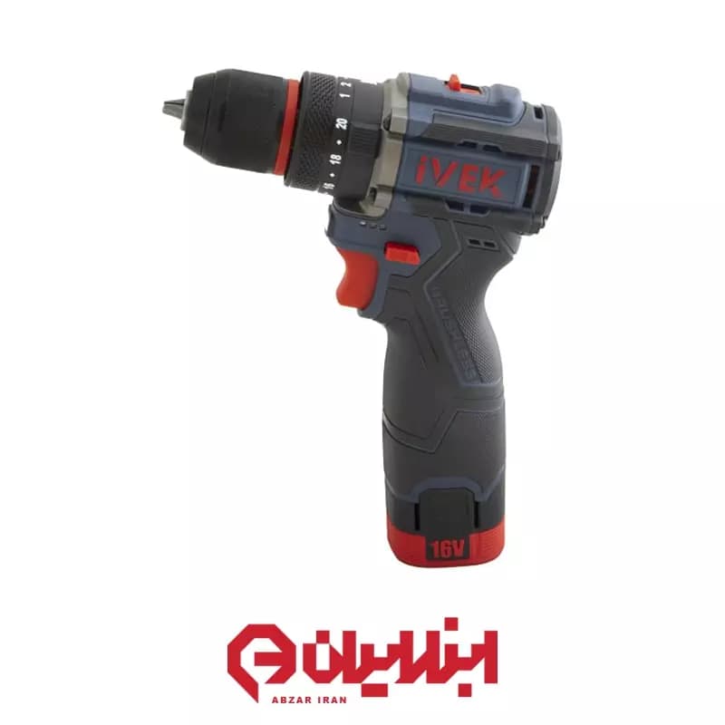 دریل شارژی چکشی براشلس ۱۶ ولت K-7226B ایوک — تصویر ۵
