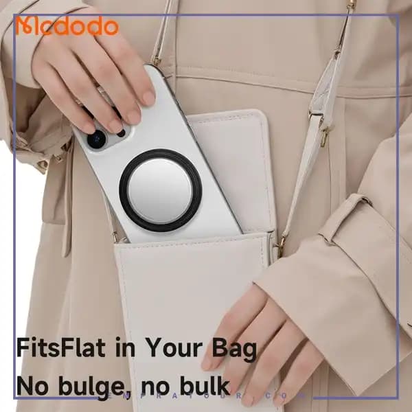 پاپ سوکت چرمی و هولدر انگشتی مگنتی با آینه آرایش مک‌دودو MR-7912 — تصویر ۷