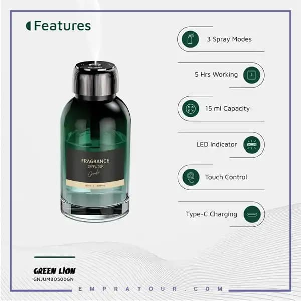 دستگاه خوشبو کننده هوا 500ml گرین لاین GNJUMBO500GN — تصویر ۸