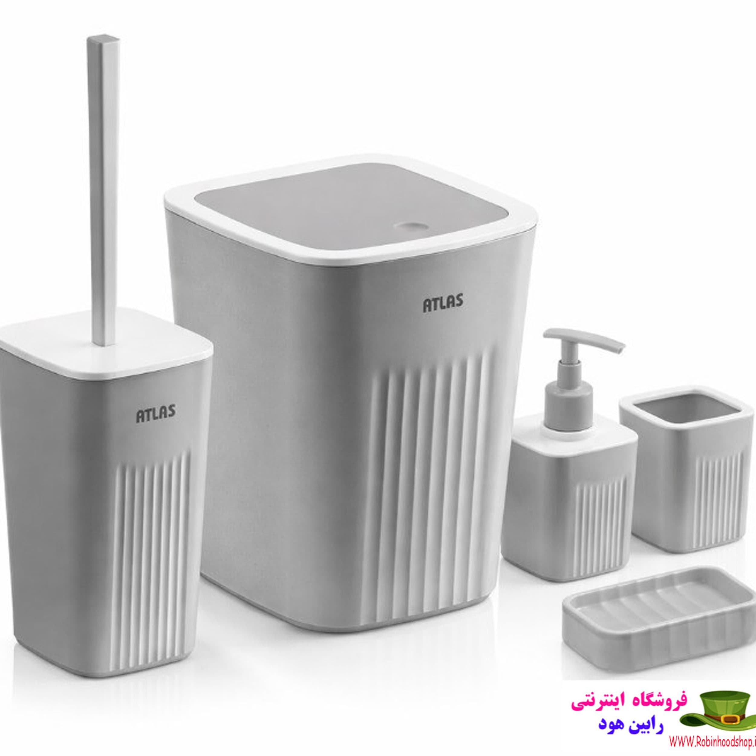 ست سرویس بهداشتی 5 تکه اطلس مدل موج – وانیلی
