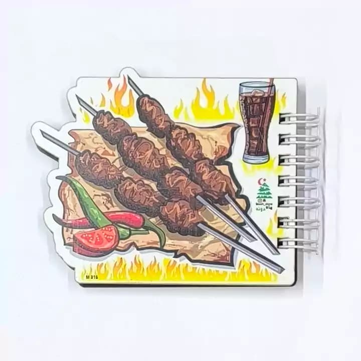 دفترچه یادداشت چوبی طرح خوراکی
