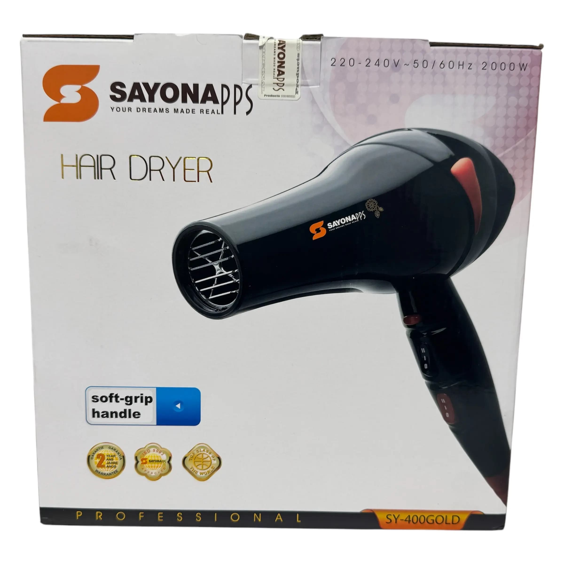 سشوار موتور سنگین سایونا مدل SY400 — تصویر ۲