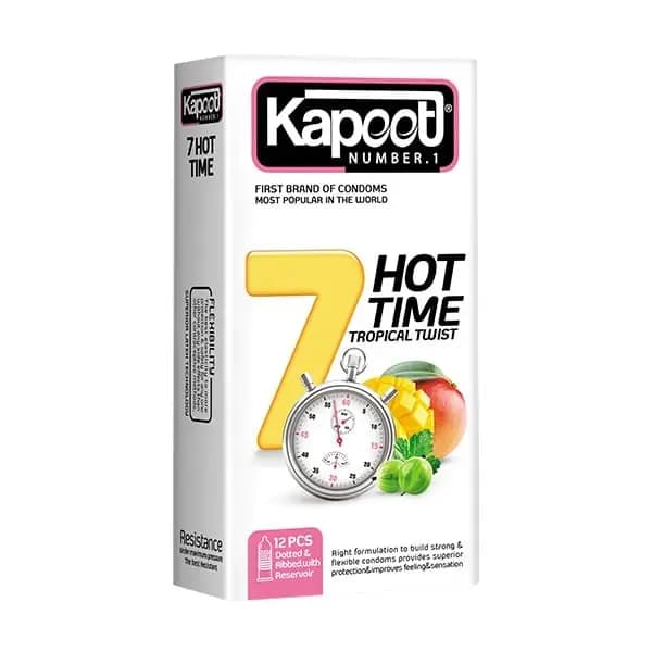 کاندوم ۷ کاره کاپوت مدل Hot Time – بسته ۱۲ عددی