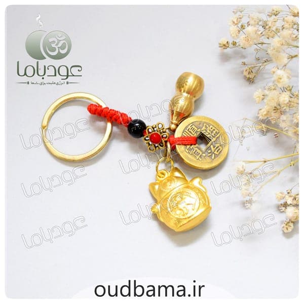 جاکلیدی سکه ایچینگ 5 تایی و گربه و کدو فلزی — تصویر ۲
