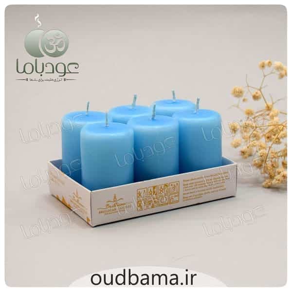 شمع استوانه ای آبی 6 سانتیمتر