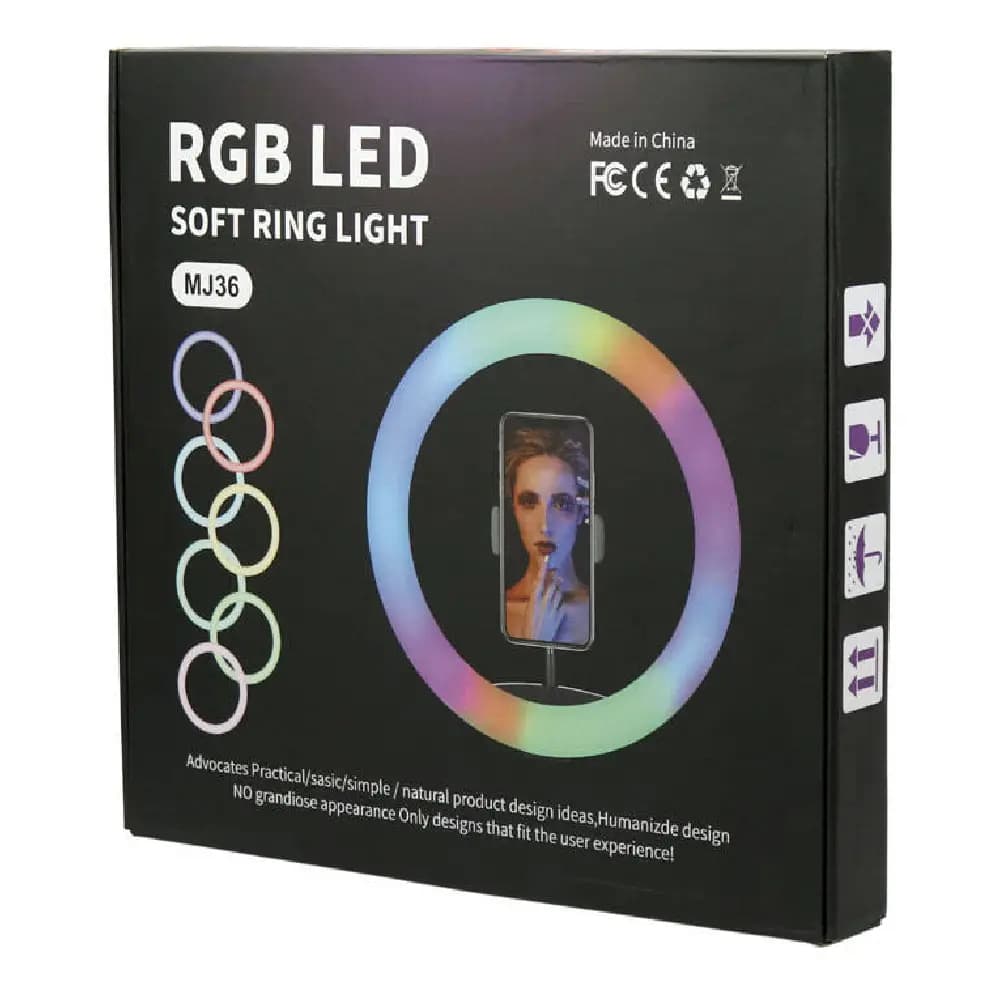 رینگ لایت مدل MJ36 RGB Ring LightMJ36 RGB Ring Light — تصویر ۲