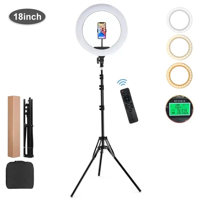 رینگ لایت عکاسی (45 سانتی متر 96 وات) Hero Ring light SY-3161 III + پایهHero Ring light SY-3161 III — تصویر ۵