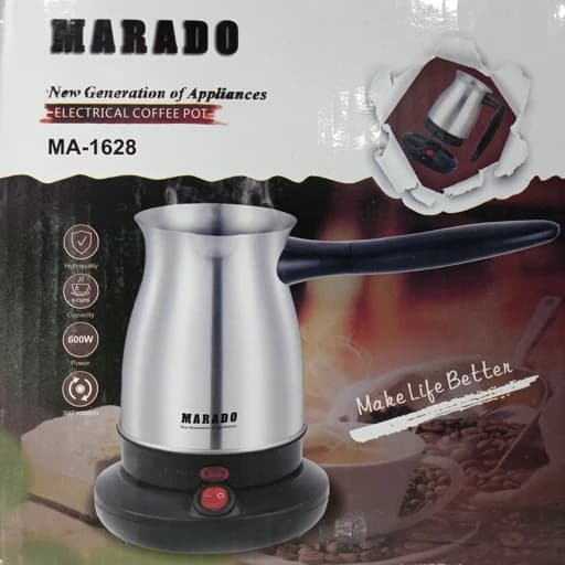 قهوه جوش برقی مارادو مدل marado ma-1628،شیر جوش ترک،قهوه جوش برقی دسته دار،شیر جوش برقی،قهوه ساز،قهوه جوش ترک،پسکرایه