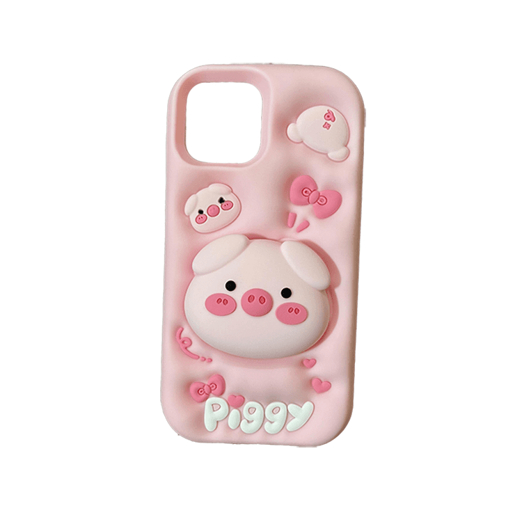 قاب عروسکی سیلیکونی ایفون 12 مدل خوک piggy