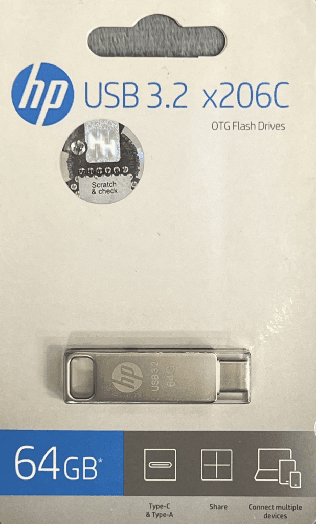 فلش مموری HP ، مدل Dual Type C ، ظرفیت 64 گیگ — تصویر ۲