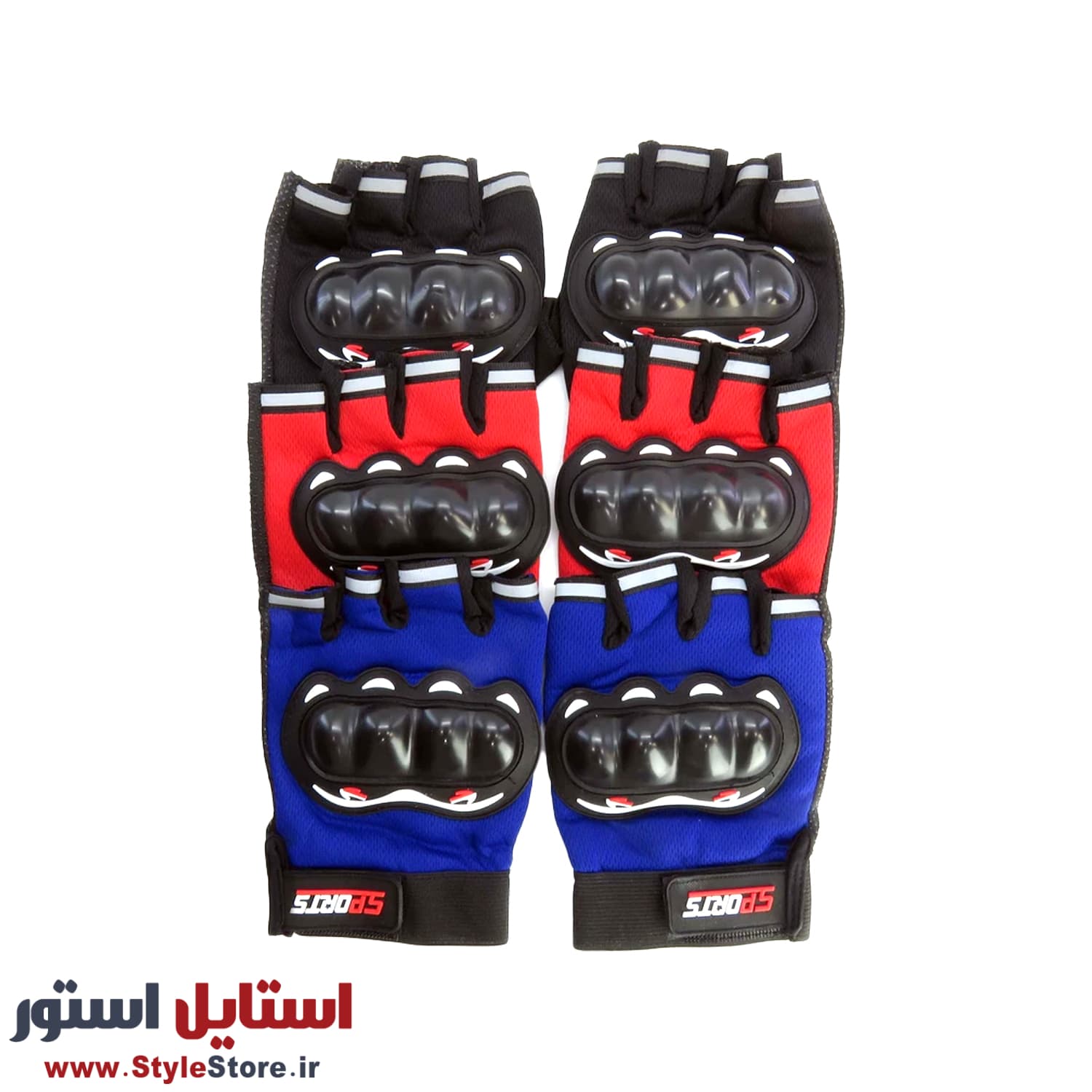 دستکش نیم انگشتی دوچرخه سواری مدل محافظ دار کد 1649 — تصویر ۶