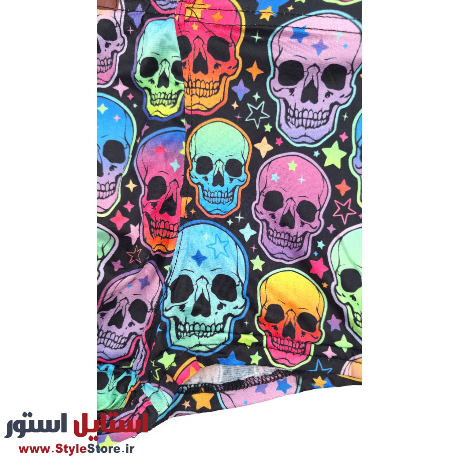 شورت نیم پا مردانه کولسی مدل Psycho Skulls کد NI-2014 — تصویر ۵