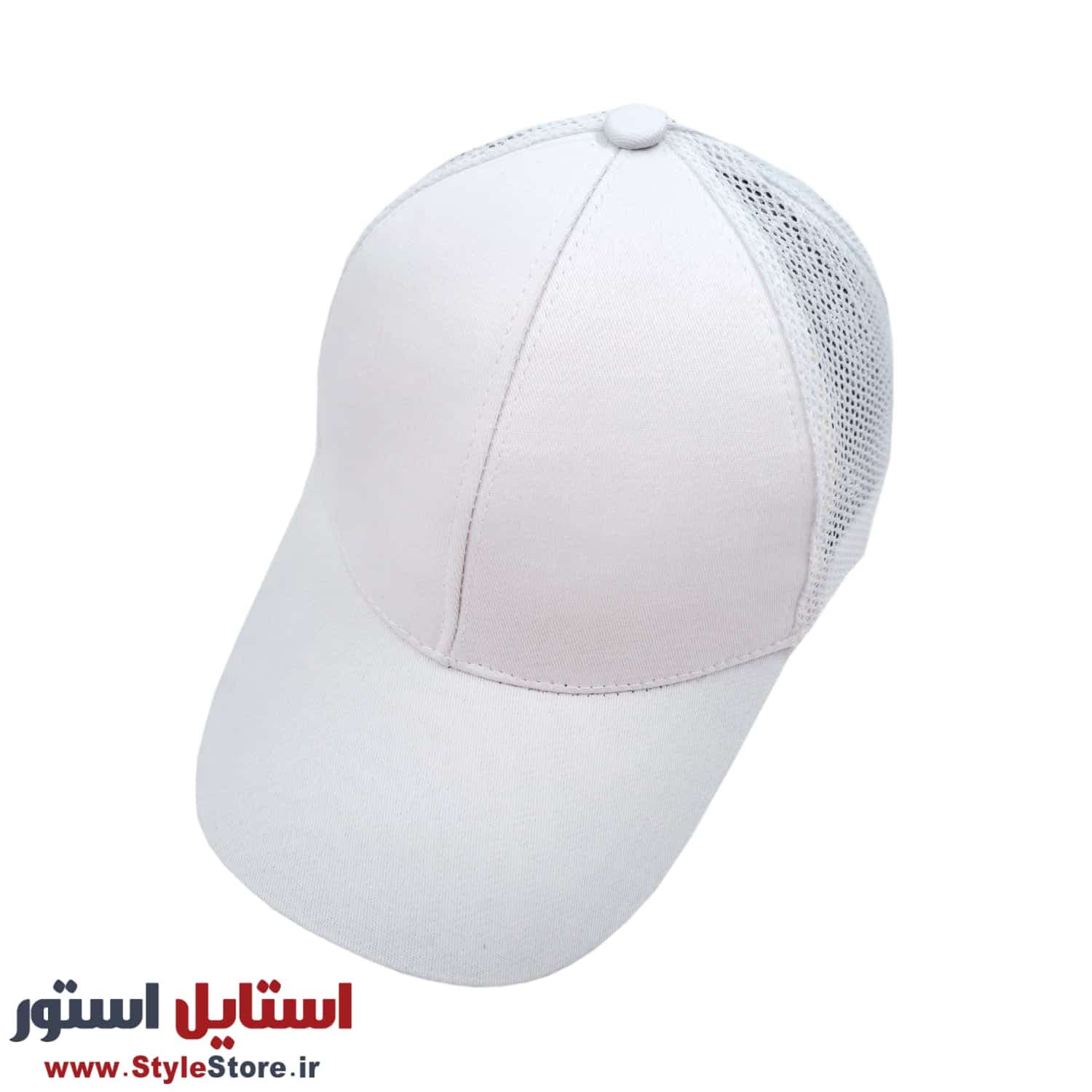 کلاه کپ مردانه مدل پشت تور کد 1599 رنگ سفید (اوت لت)