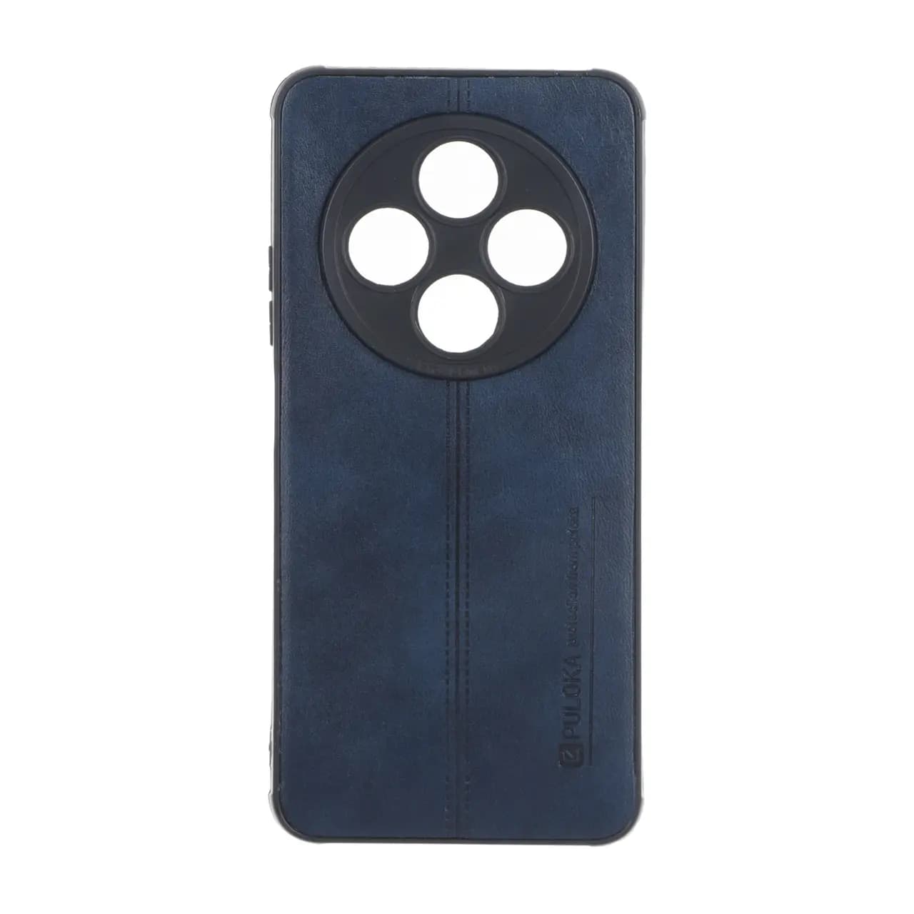 قاب Puloka طرح چرم دوخت دار محافظ لنزدار Xiaomi Redmi 14C / Redmi A3 Pro / Redmi A4 / Poco C75 – سرمه ای