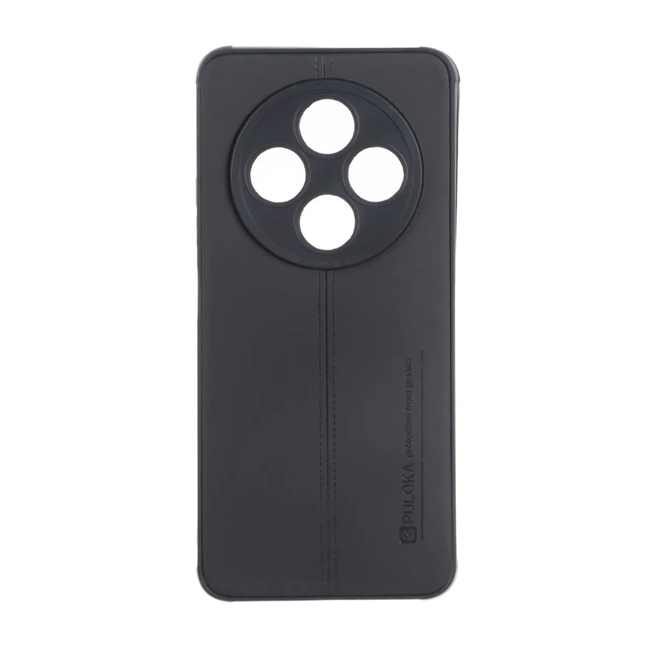 قاب Puloka طرح چرم دوخت دار محافظ لنزدار Xiaomi Redmi 14C / Redmi A3 Pro / Redmi A4 / Poco C75 – مشکی