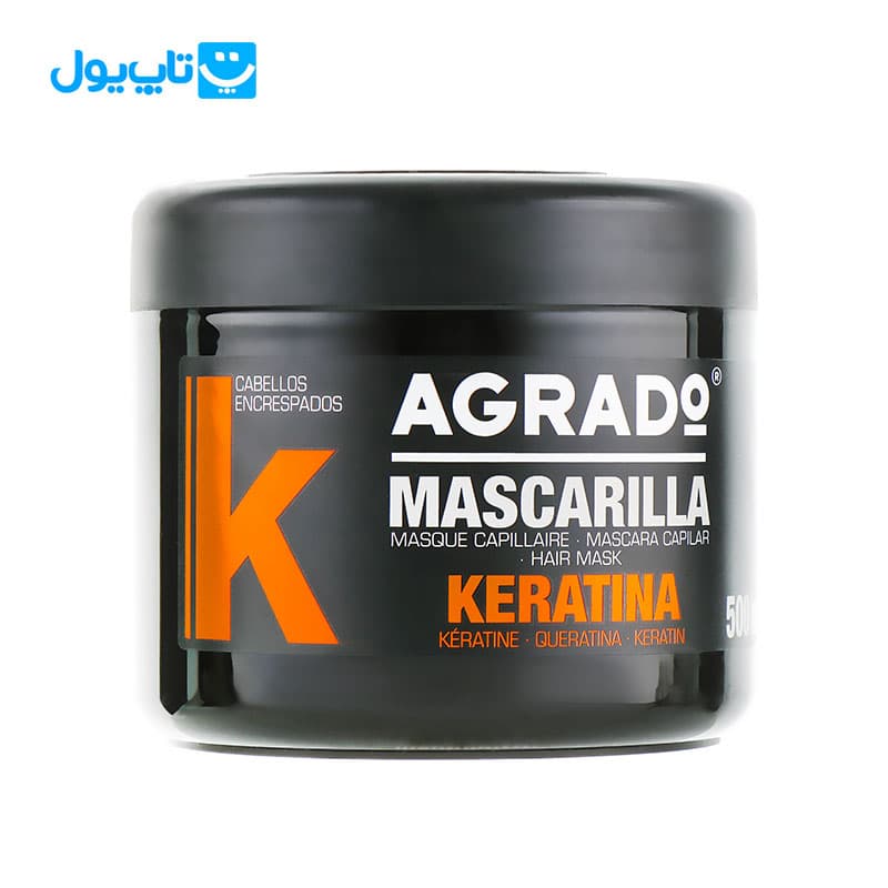 ماسک مو آگرادو AGRADO مدل KERATINA کراتین صاف کننده مو حجم 500 میلیلیتر — تصویر ۲